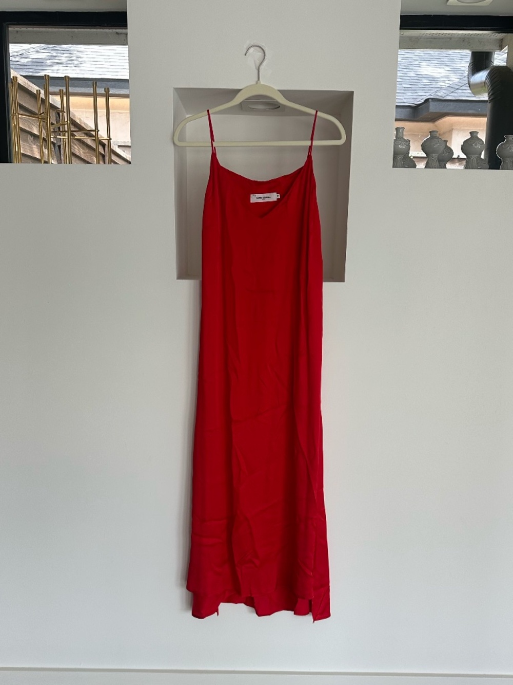 Ioanna Kourbela Etherial Drapery Slip Dress in Red